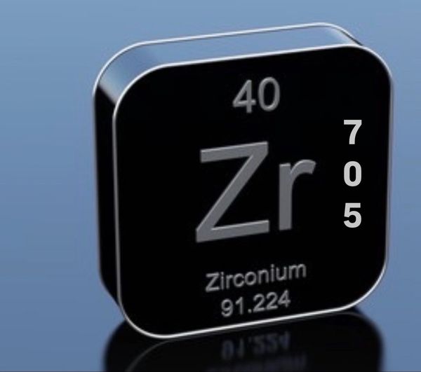 1" dia x 12" Zirconium 705 Round Stock