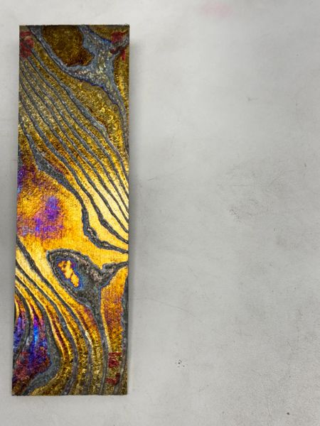 .167" x 2" x 6" Crystalized Twist Titanium & Zirconium Damascus