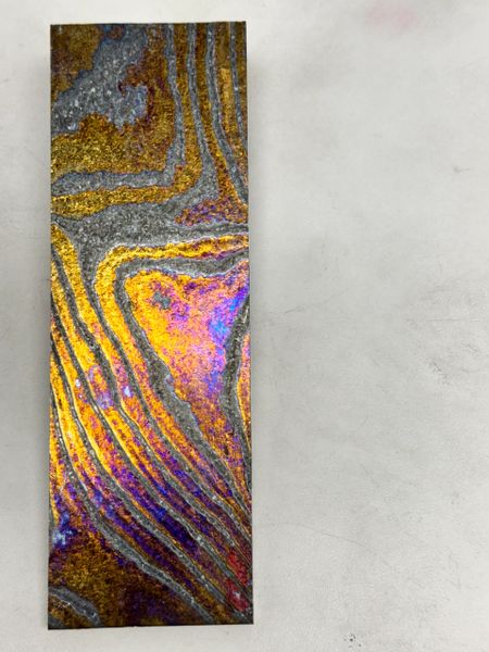 .260" x 2" x 6" Crystalized Twist Titanium & Zirconium Damascus