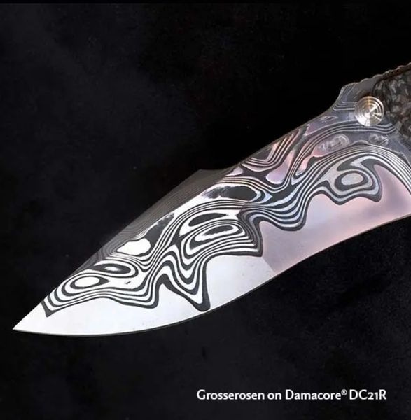 .156" x 2" x 6" DC21R Grosserosen Damasteel Damacore
