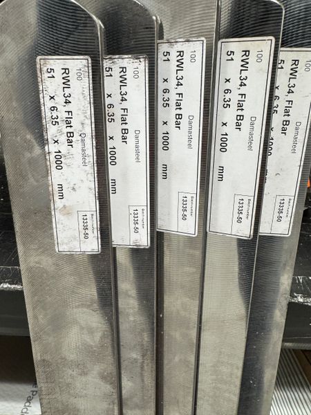 .250" x 2" x 12" RWL34 Damasteel Blade Steel