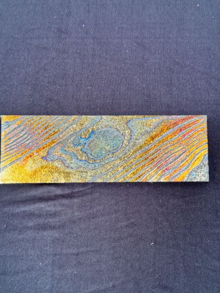 .230” x 2” x 6” Crystalized Titanium & Zirconium Damascus