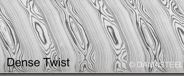 .131" x 1.8" x 4.4" DS93X Dense Twist Damasteel Stainless Damascus