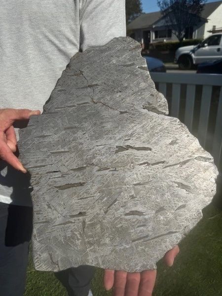 2860g / 6.3 lbs Meteorite Slice, Aletai .120"/.130" thick