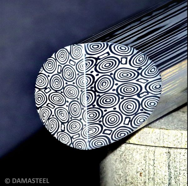 13mm (.511") dia x 12" DS95X Bluetongue Damasteel Round Bar