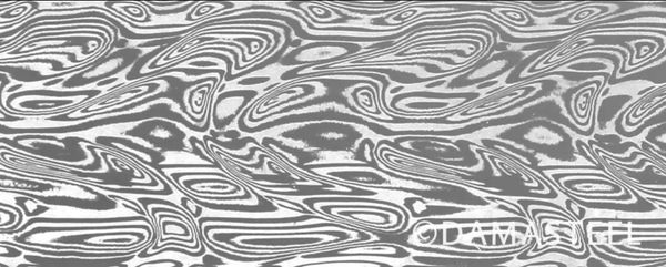 .156” x 2” x 12” DS93X Loki Damasteel Stainless Damascus