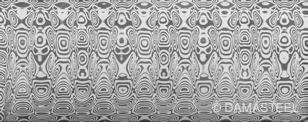 .156” x 2” x 3.25” DS93X Ladder Damasteel Stainless Damascus