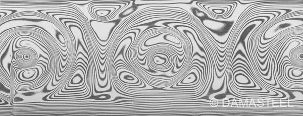 .160” x 2” x 4.875” DS93X Grosserosen Damasteel Stainless Damascus