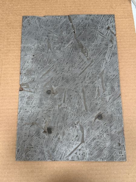 1587g = 3.5 lbs. .120” x 7.5” x 11.75” Aletai Meteorite