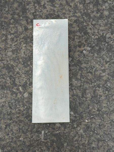 .032” x 1” x 3.5” White Mother of Pearl C.