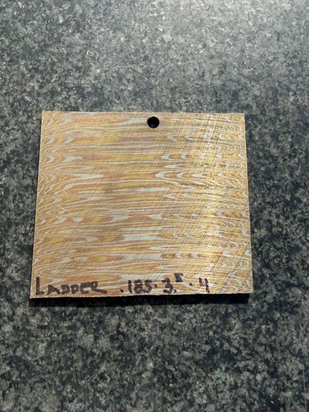 .185” x 3.5” x 4” Ladder 3 Alloy Mokume Nichols Damascus