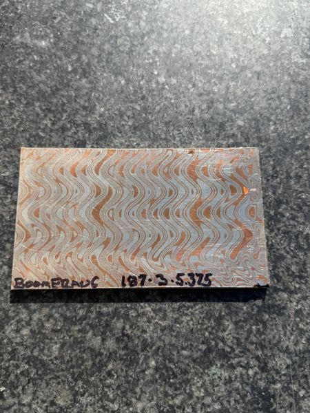 .187” x 3” x 5.375” 2 Alloy Boomerang Mokume Samar Ent