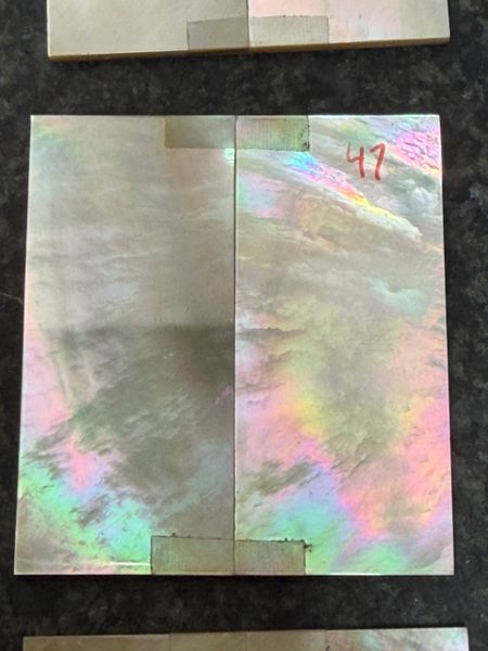 1set (2pcs) .095” x 1” x 2.2” Gold Lip Mother of Pearl #47