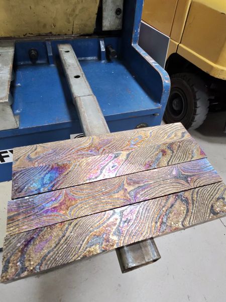 .500" x 2" x 12" Crystalized Twist Titanium & Zirconium Damascus