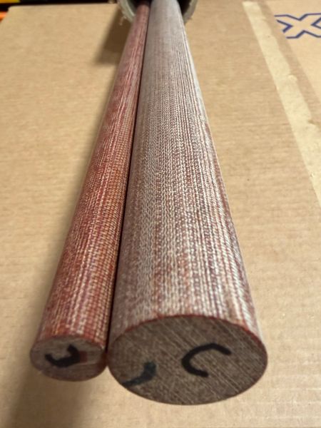 .500" dia x 12" Natural Canvas CE Phenolic Rod
