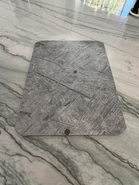 12.32 lbs Aletai Meteorite Slab .200” x 12.25” x 15.5” w/ Resin protective layer