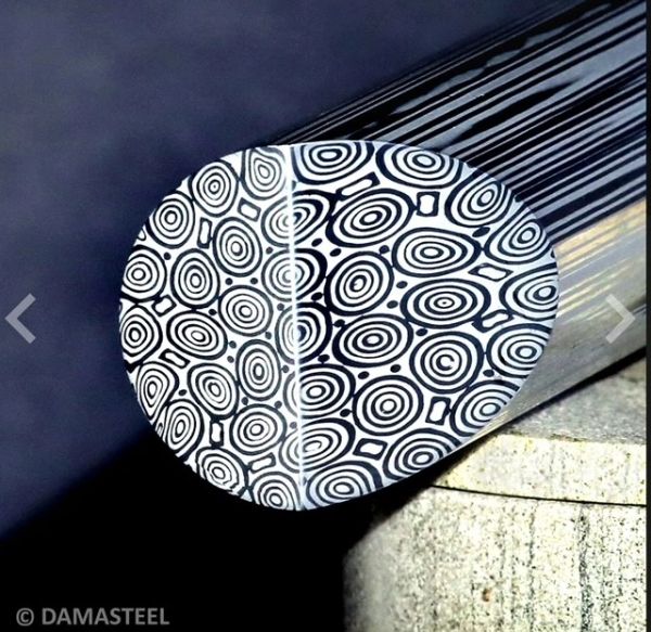 16mm dia x 12” Bluetongue DS95X Damasteel Stainless Damascus