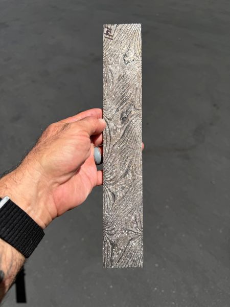 .140" x 2" x 12"Crystalized Twist Titanium & Zirconium Damascus