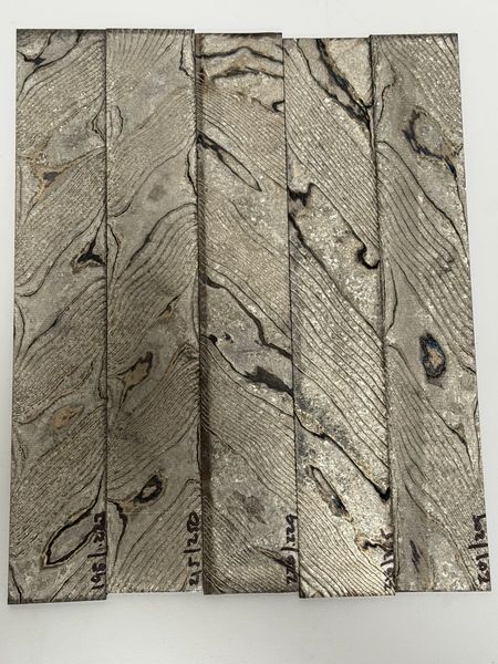 .195" x 2" x 12"Crystalized Twist Titanium & Zirconium Damascus