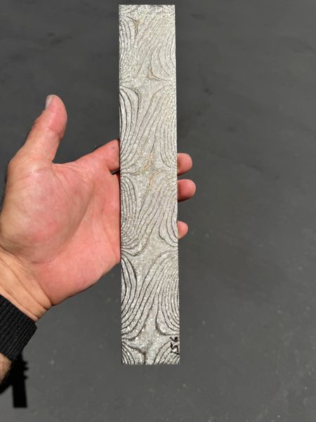 .155" x 2" x 12"Crystalized Twist Titanium & Zirconium Damascus