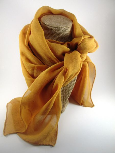 Brown Chiffon Neck Scarf, Long Chiffon Scarf