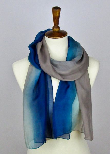 Silver Grey Silk Scarf