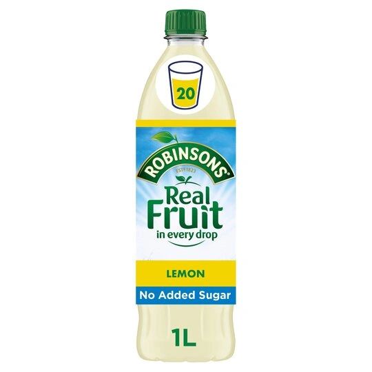 Robinsons Lemon Squash No Added Sugar (1L) - BEST BEFORE 02/28/23