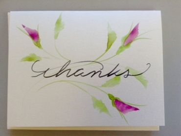 Creating colorful cards with calligraphy and painting is a life-long joy for Susan Pettit.