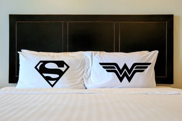 Wonder Woman Superman Pillow Cases Beastly Wear