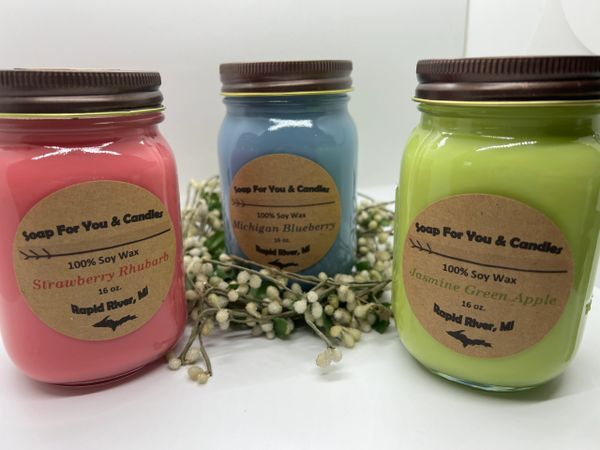 100% SOY WAX CANDLES 16 OZ. JAR