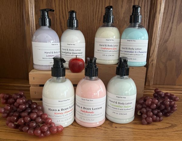 HAND & BODY LOTION PUMP BOTTLES 8 oz.