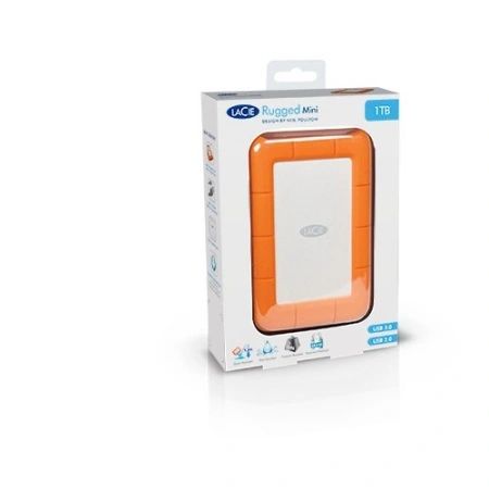 LaCie Rugged Mini 1 TB 2.5" External Hard Drive Orange USB3.0 (LAC301558)