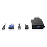 IOGEAR GCS24U, 4-port Compact USB VGA KVM Switch with Built-in Cable Design