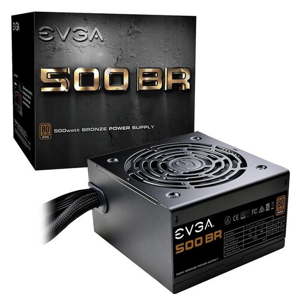 EVGA 500 BR, 80+ Bronze 500W, 3 Year Warranty, Power Supply (100-BR-0500-K1)