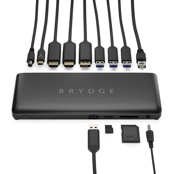 Brydge USB C Docking Station for Macbook, Microsoft Surface and Windows Laptops (Lenovo,Dell,HP)