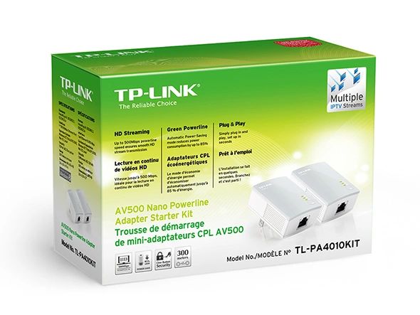 TP-LINK TL-PA4010KIT AV500 Nano Powerline Adapter Starter Kit