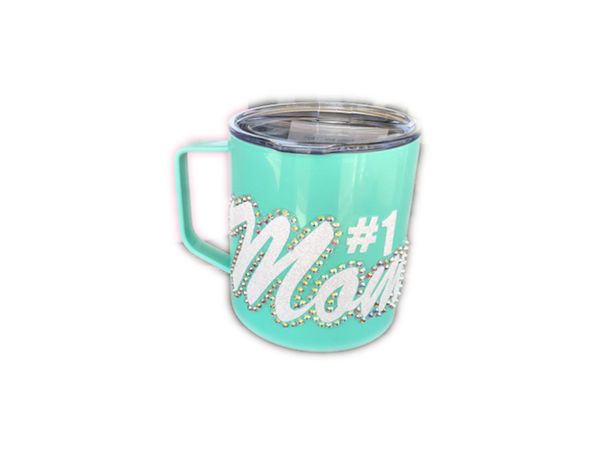 Rhinestone Sequin 14 oz Tumbler Mug with Handle