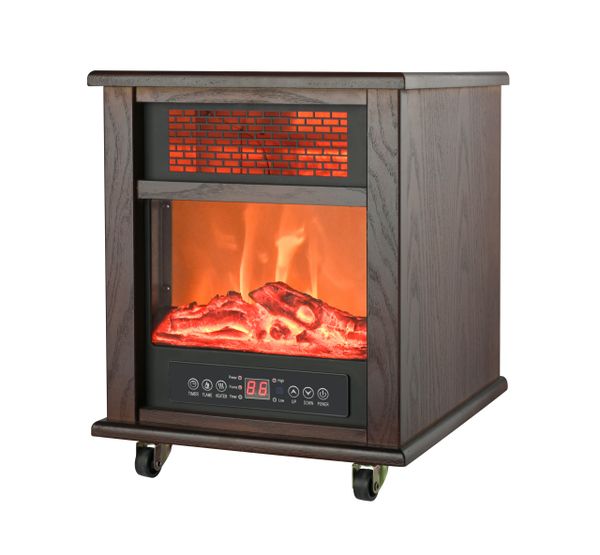 AGL 01KC Indoor Infrared Fireplace Heater Walnut Infrared