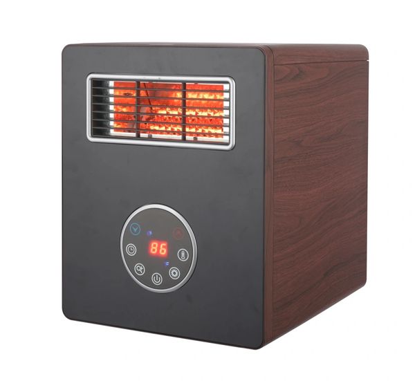Plastic - Black & Walnut Wood Finish UV Cabinet Heater without louvers with remote