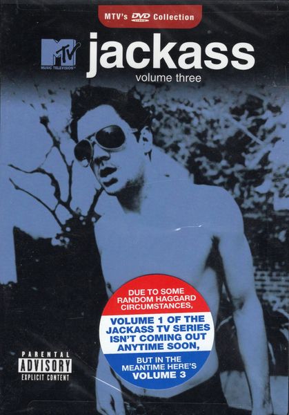 Jackass - volume three - 1 hr 17 min - used-Factory Original DVD in case with artwork-(Q=VG)