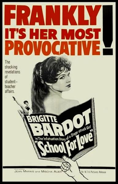 Bardot-1955-School for Love-1955-1 hr 32 min - *used DVD in paper sleeve-no art-(Q=G-VG)
