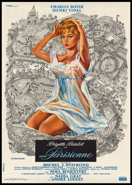 Bardot-1957-La Parisienne-1957-1 hr 21 min - *used DVD in paper sleeve-no art-(Q=G-VG)