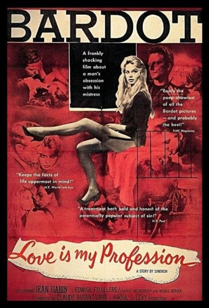 Bardot-1958-Love Is My Profession-1958-1 hr 57 min - *used DVD in paper sleeve-no art-(Q=G-VG)