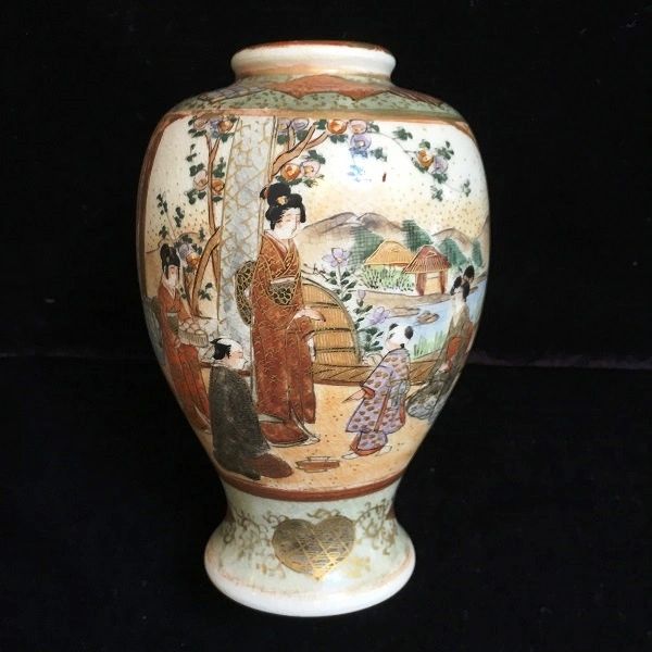 Antique Japanese Satsuma Vase Meiji Period Curiosities