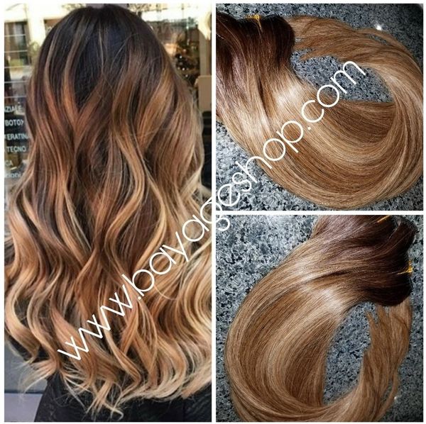 #1C/#10 Darkest Brown Caramel Swirl Balayage Hair ...