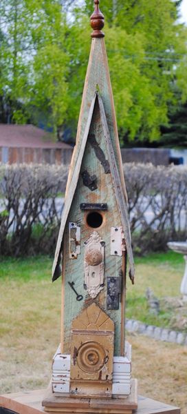 Larger Church Birdhouse With Eastlake Backplate And ...