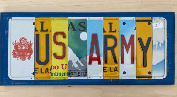US Army License Plate Sign