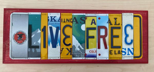Live Free License Plate Sign Live Free or Die NRA