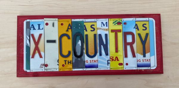 X Country License Plate Sign Cross Country Runner