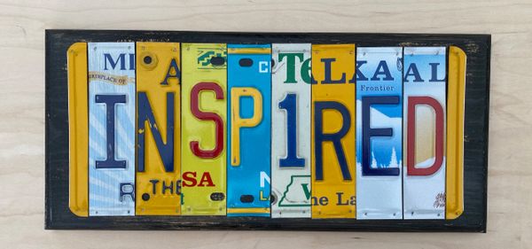 Inspired License Plate Sign